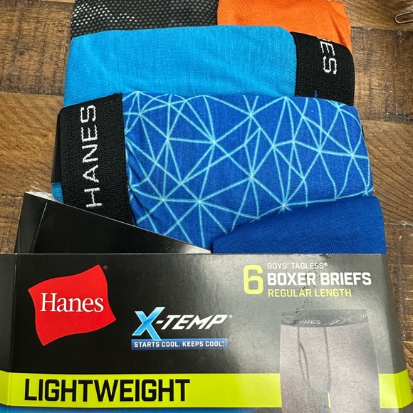 Hanes Boys' 6pk Print X-Temp Boxer Briefs New With Tags Size Small - Picture 2 of 5
